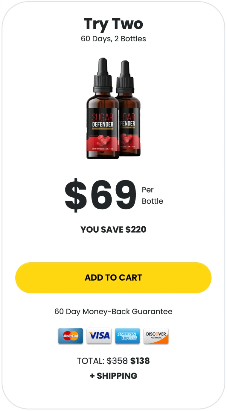 sugar defender drops price 2 bottles